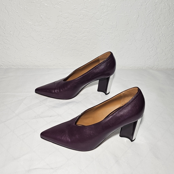 Clergerie Women's Purple Leather Heels - Picture 5 of 5